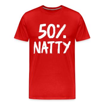 50% Natty - Men's Premium Organic T-Shirt - red - Front - Damien (186cm)