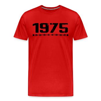 1975 Retro 1975 Birthday 1975 Vintage 1975 - Men's Premium Organic T-Shirt - red - Front - Damien (186cm)