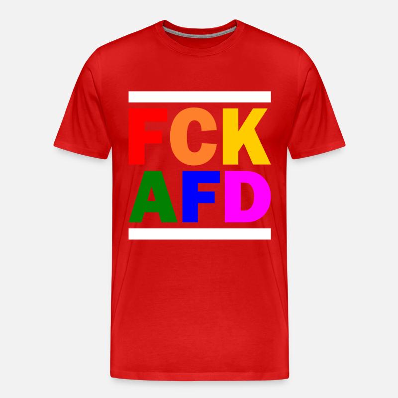 Fck afd - Männer Premium Bio T-Shirt - Rot