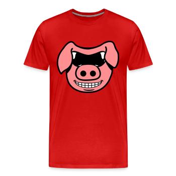 Porc frais - T-shirt bio Premium Homme - rouge - Devant - Damien (186cm)