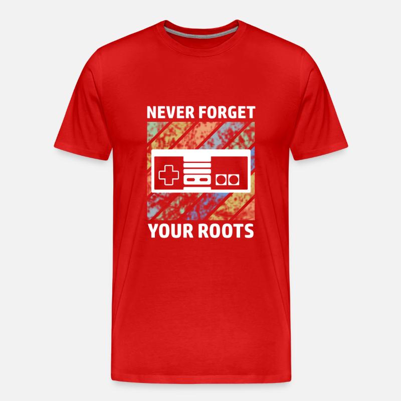 Gamer Controller Retrogamer Spruch - Männer Premium Bio T-Shirt - Rot