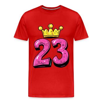 23 Number Crown - Men's Premium Organic T-Shirt - red - Front - Damien (186cm)