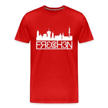 Frechen - Männer Premium Bio T-Shirt - Rot - Vorne - Damien (186cm)