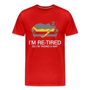 Ich bin im Ruhestand. Also nehme ich einen Nap. - Männer Premium Bio T-Shirt - Rot - Vorne - Damien (186cm)