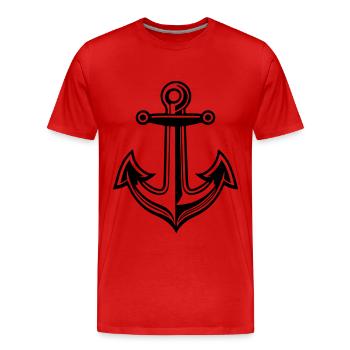 Anchor Symbol Harbour - Men's Premium Organic T-Shirt - red - Front - Damien (186cm)