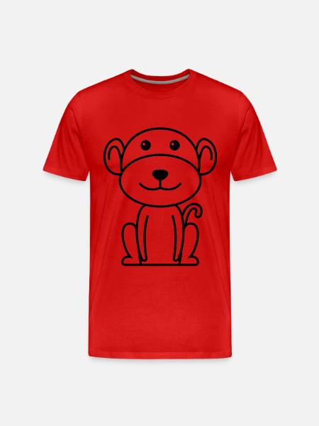 Affe Comic Tier - Männer Premium Bio T-Shirt - Rot