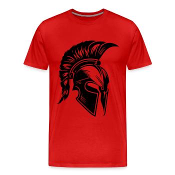 Casque Spartan Gladiator Sparta - T-shirt bio Premium Homme - rouge - Devant - Damien (186cm)