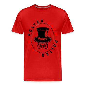 Polter Crew Fiançailles Mariage - T-shirt bio Premium Homme - rouge - Devant - Damien (186cm)