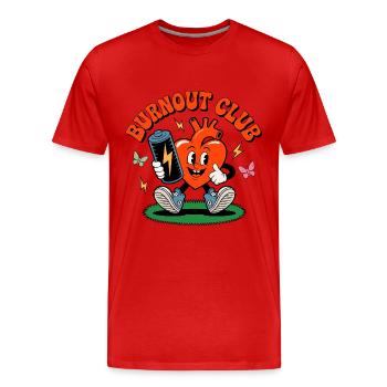 Burnout Club Santé cardiaque Cœur rieur - T-shirt bio Premium Homme - rouge - Devant - Damien (186cm)