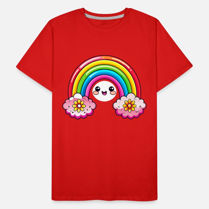 Süßer Regenbogen Männer Premium Bio T-Shirt