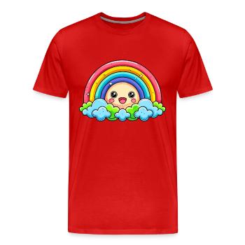 Sweet Rainbow - Men's Premium Organic T-Shirt - red - Front - Damien (186cm)
