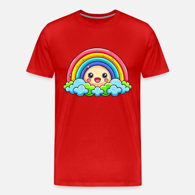 Süßer Regenbogen - Männer Premium Bio T-Shirt - Rot