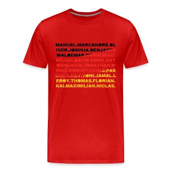 Le footballeur national nomme l’Allemagne - T-shirt bio Premium Homme - rouge - Devant - Damien (186cm)