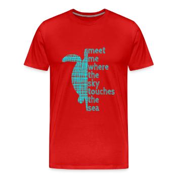 Turtle Slogan meet me Schildkröte Spruch Ozean - Männer Premium Bio T-Shirt - Rot - Vorne - Damien (186cm)