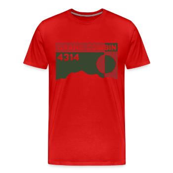 Grand Combin Randonnée Dénivelée Valais - T-shirt bio Premium Homme - rouge - Devant - Damien (186cm)