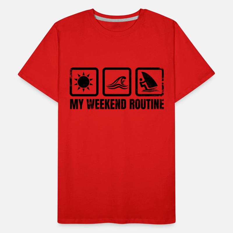 Windsurfer Wochenendroutine Männer Premium Bio T-Shirt
