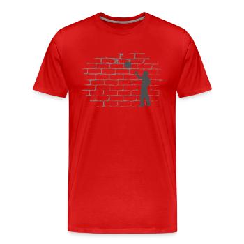 Spayer sur Wall Street Art Graffiti Style - T-shirt bio Premium Homme - rouge - Devant - Damien (186cm)