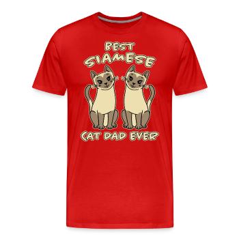Siamese Spruch Katze Papa Lustige Siamese Geschenk - Männer Premium Bio T-Shirt - Rot - Vorne - Damien (186cm)