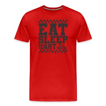 Eat Sleep Kart Rennen Gokart Rennstrecke - Männer Premium Bio T-Shirt - Rot - Vorne - Damien (186cm)
