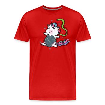 Einhorn beim Tanzen Fabelwesen Sport - Männer Premium Bio T-Shirt - Rot - Vorne - Damien (186cm)