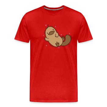 Schnabeltier chillt Outback Australien - Männer Premium Bio T-Shirt - Rot - Vorne - Damien (186cm)