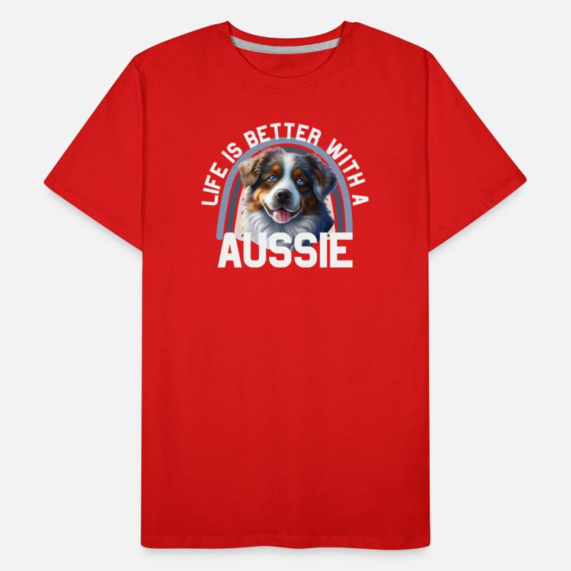 Australischer Schäferhund Männer Premium Bio T-Shirt