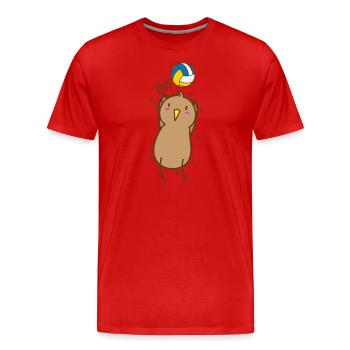 Volleyball Kiwi Bird et Kiwi Fruit - T-shirt bio Premium Homme - rouge - Devant - Damien (186cm)
