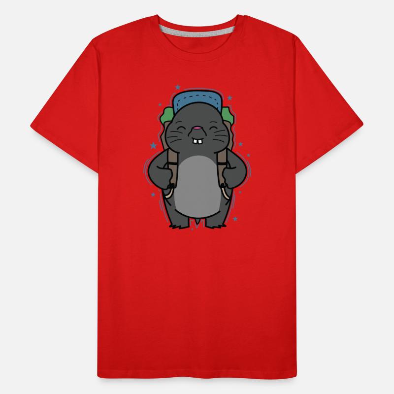 Mole Backpacking Animal Terrier Mound T-shirt bio Premium Homme