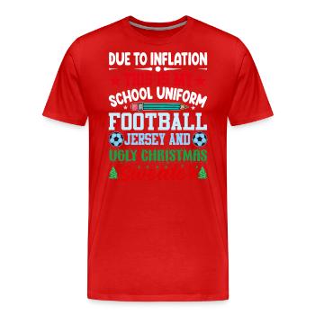 En raison de l’inflation, c’est mon uniforme scolaire - T-shirt bio Premium Homme - rouge - Devant - Damien (186cm)