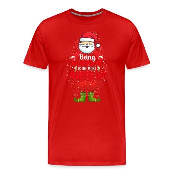 Être lié à moi – Joyeux Père Noël - T-shirt bio Premium Homme - rouge - Devant - Damien (186cm)