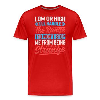 T1d Diabetes - I Handle The Range - Männer Premium Bio T-Shirt - Rot - Vorne - Damien (186cm)