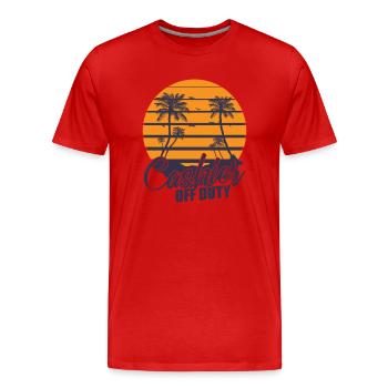 Cashier off duty vendor supermarket - Men's Premium Organic T-Shirt - red - Front - Damien (186cm)