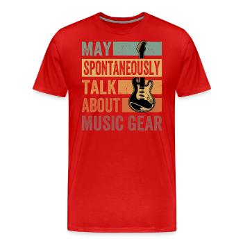 Peut parler spontanément de matériel de musique - T-shirt bio Premium Homme - rouge - Devant - Damien (186cm)