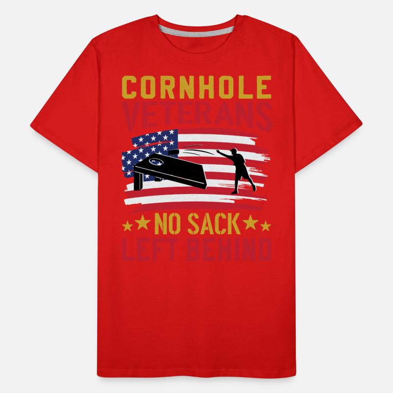 Cornhole Veteran - No Sack Left Behind Men's Premium Organic T-Shirt
