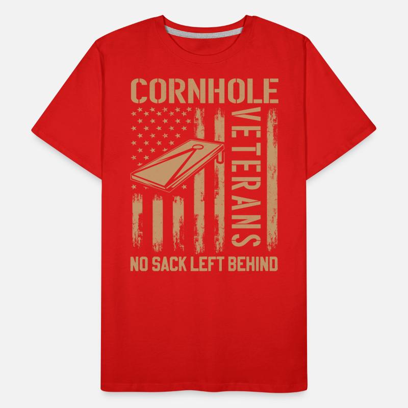 Cornhole Veteran - No Sack Left Behind Men's Premium Organic T-Shirt