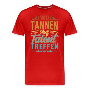 Retro Förster Waldarbeiter Spruch - Tanne - Männer Premium Bio T-Shirt - Rot - Vorne - Damien (186cm)