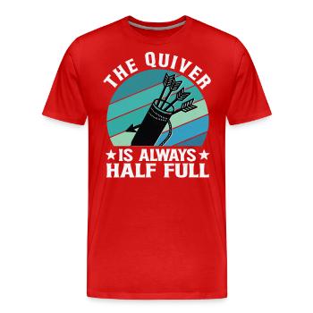 Lustiger Bogenschießen Spruch - Quiver is full - Männer Premium Bio T-Shirt - Rot - Vorne - Damien (186cm)