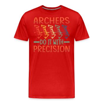 Bogenschütze Mit Präzision Archers With Precision - Männer Premium Bio T-Shirt - Rot - Vorne - Damien (186cm)