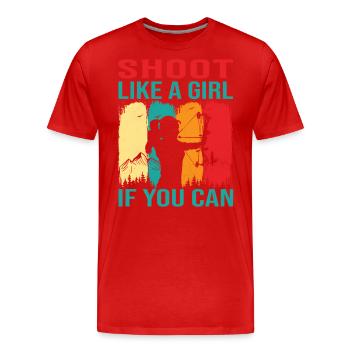 Bogenschießen Frau- Bogenschützin Spruch - Männer Premium Bio T-Shirt - Rot - Vorne - Damien (186cm)