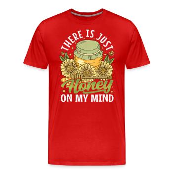 Juste du miel dans mon - Amoureux des abeilles - T-shirt bio Premium Homme - rouge - Devant - Damien (186cm)