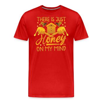 Juste du miel dans mon - Amoureux des abeilles - T-shirt bio Premium Homme - rouge - Devant - Damien (186cm)