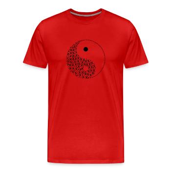 Le Yin et le Yang sont complémentaires - T-shirt bio Premium Homme - rouge - Devant - Damien (186cm)