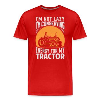 Économiser l’énergie pour la récolte de l’agriculture du tracteur - T-shirt bio Premium Homme - rouge - Devant - Damien (186cm)