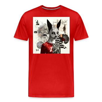 Bonjour Lucy - T-shirt bio Premium Homme - rouge - Devant - Damien (186cm)