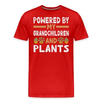 Powered by Grandchildren And Plants Design - Men's Premium Organic T-Shirt - red - Front - Damien (186cm)