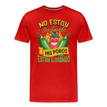 Je ne transpire pas mes pores pleurent - Chili Cook - T-shirt bio Premium Homme - rouge - Devant - Damien (186cm)