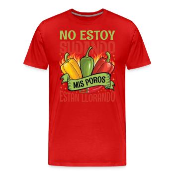 Je ne transpire pas mes pores pleurent - Chili Cook - T-shirt bio Premium Homme - rouge - Devant - Damien (186cm)