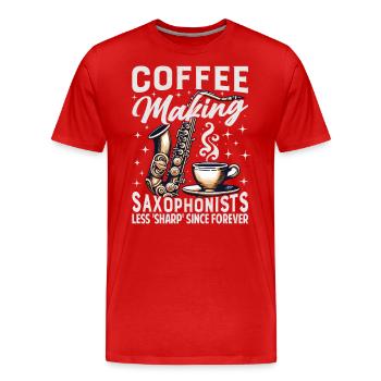 Saxophone bandmate band musicwear - Men's Premium Organic T-Shirt - red - Front - Damien (186cm)