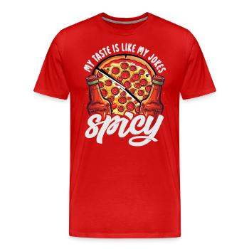 Red Hot Chili Sauce Épicé Amateur de Nourriture Pizza Robe - T-shirt bio Premium Homme - rouge - Devant - Damien (186cm)