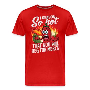 Passionnés de cuisine - T-shirt bio Premium Homme - rouge - Devant - Damien (186cm)